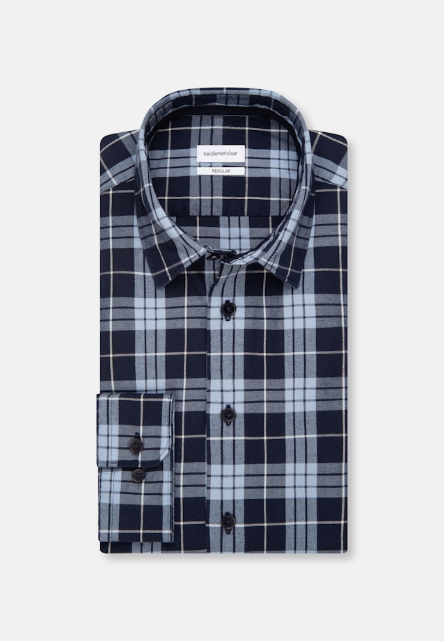 Regular Chemise décontractée carreaux in Bleu Clair |  Seidensticker Onlineshop