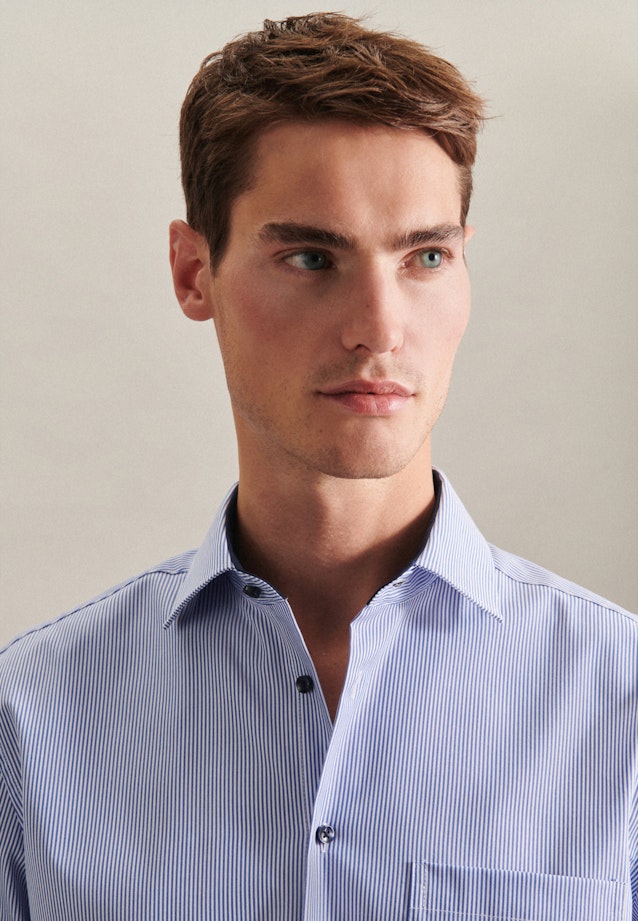 Regular Chemise d'affaires rayures in Bleu Moyen |  Seidensticker Onlineshop