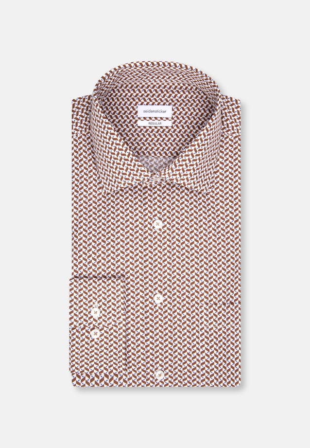 Regular fit Business Hemd Streifen in Braun |  Seidensticker Onlineshop