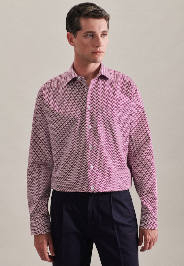 Regular fit Business Hemd Streifen in Rosa/Pink |  Seidensticker Onlineshop