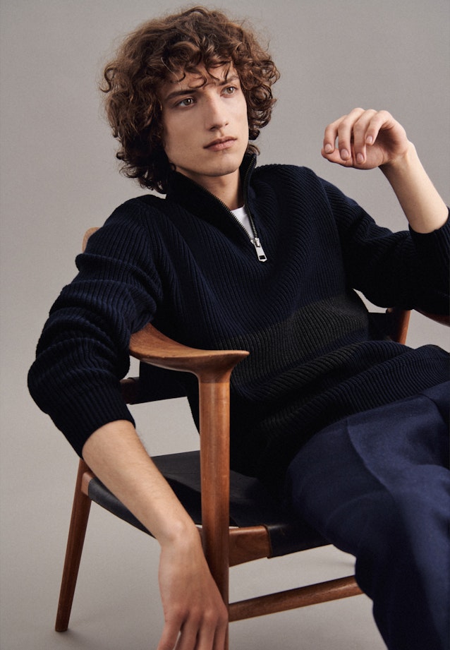 Pullover Streifen in Dunkelblau |  Seidensticker Onlineshop