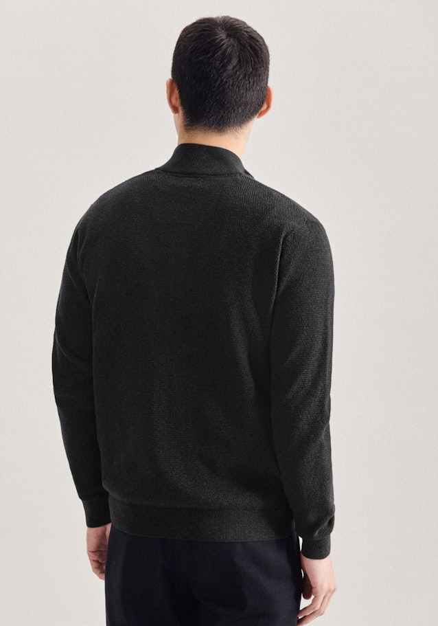 Stand-Up Collar Knit Jacket in Grey | Seidensticker Onlineshop