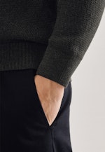 Stand-Up Collar Knit Jacket Uni in Grey |  Seidensticker Onlineshop