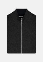 Stand-Up Collar Knit Jacket Uni in Grey |  Seidensticker Onlineshop