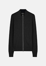Stand-Up Collar Knit Jacket Uni in Grey |  Seidensticker Onlineshop