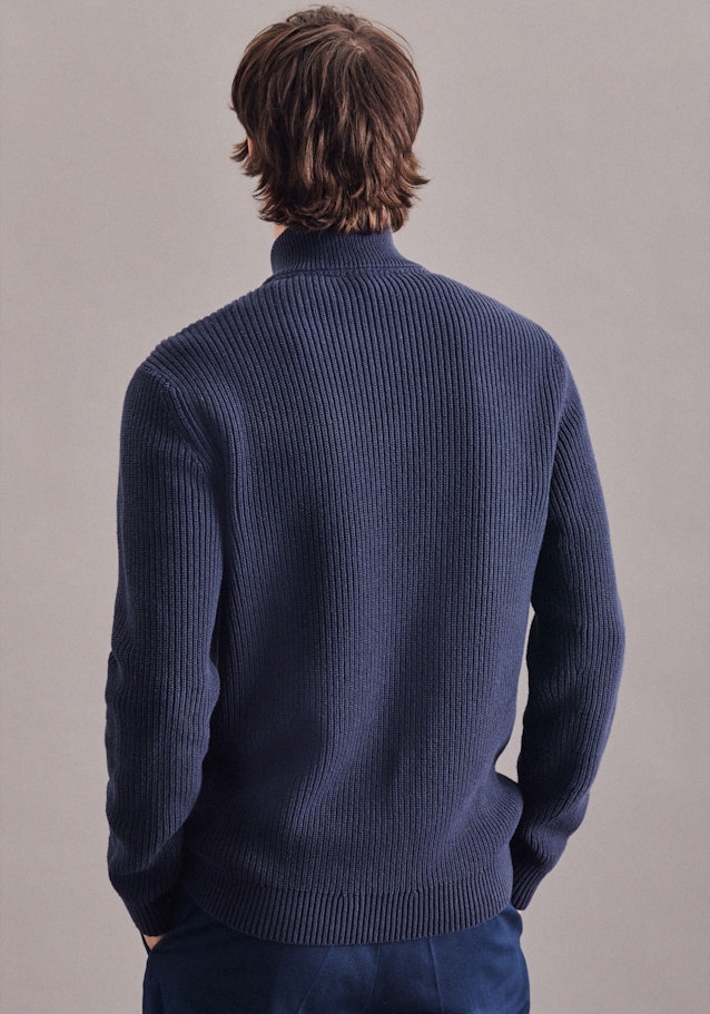Stand-Up Collar Knit Jacket in Dark Blue |  Seidensticker Onlineshop