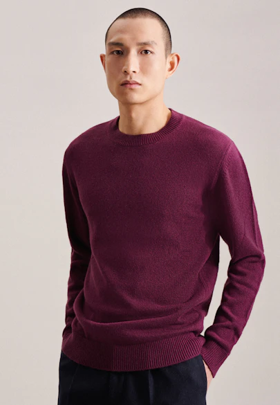 Gerader Schnitt (Normal-Fit) Pullover Uni in Rot |  Seidensticker Onlineshop