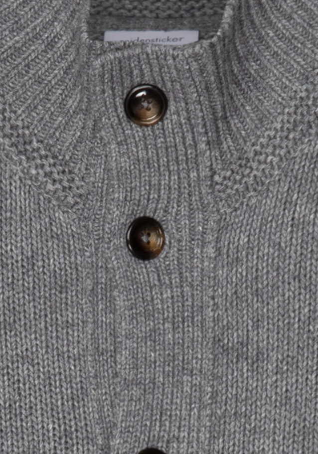 Stand-Up Collar Knit Jacket in Grey |  Seidensticker Onlineshop