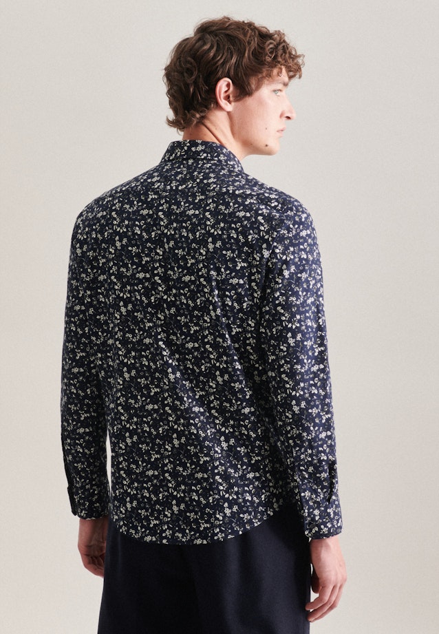 Regular Casual shirt Print in Dark Blue |  Seidensticker Onlineshop