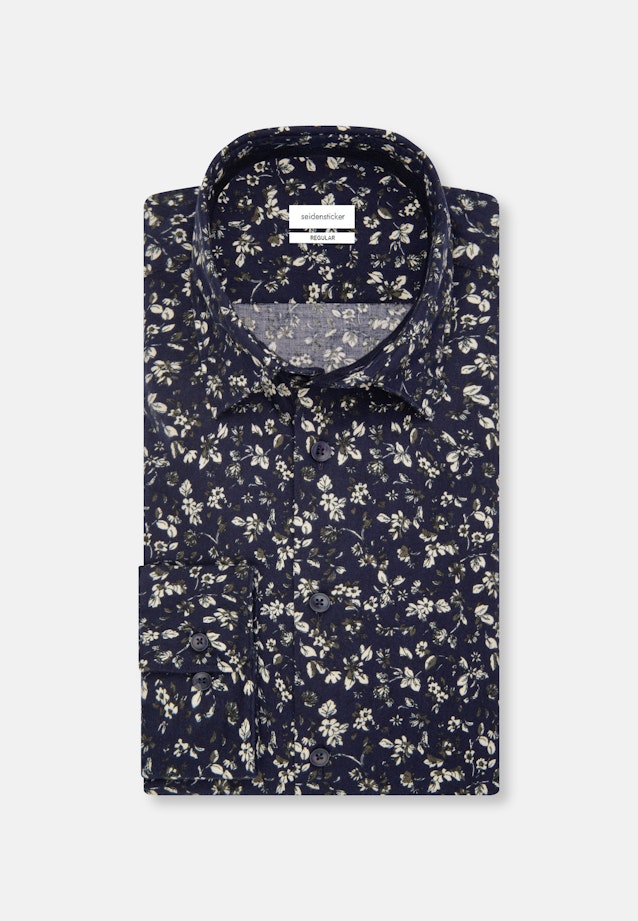 Regular Casual shirt Print in Dark Blue |  Seidensticker Onlineshop