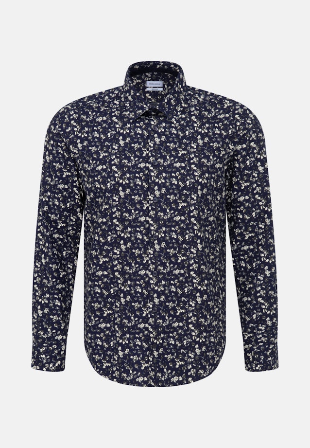Regular Casual shirt Print in Dark Blue |  Seidensticker Onlineshop
