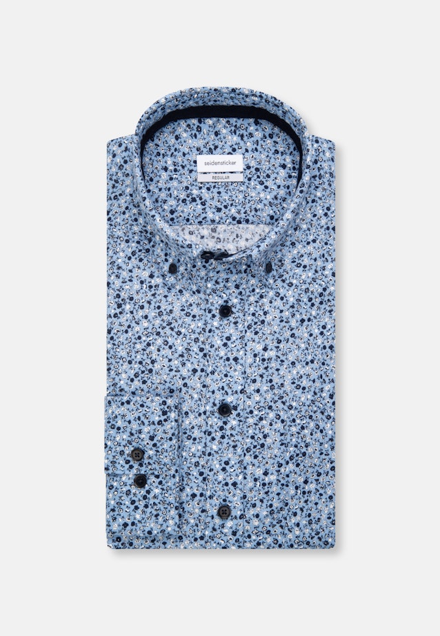 Regular Casual shirt Print in Light Blue |  Seidensticker Onlineshop