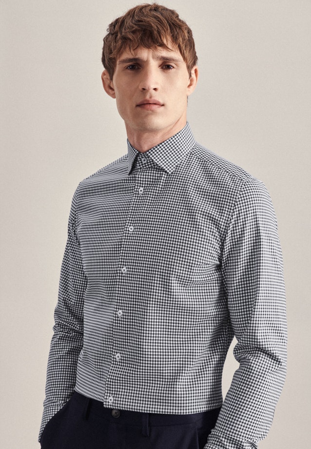 Slim Chemise d'affaires carreaux in Bleu Foncé |  Seidensticker Onlineshop