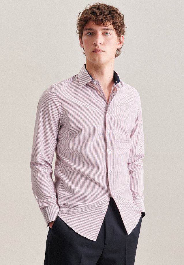 Non-iron Poplin Business Shirt in Slim with Kent-Collar in Red | Seidensticker Onlineshop