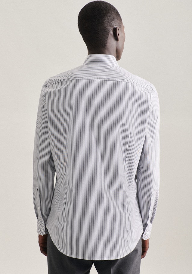 Bügelfreies Popeline Business Hemd in Slim mit Kentkragen in Grau | Seidensticker Onlineshop