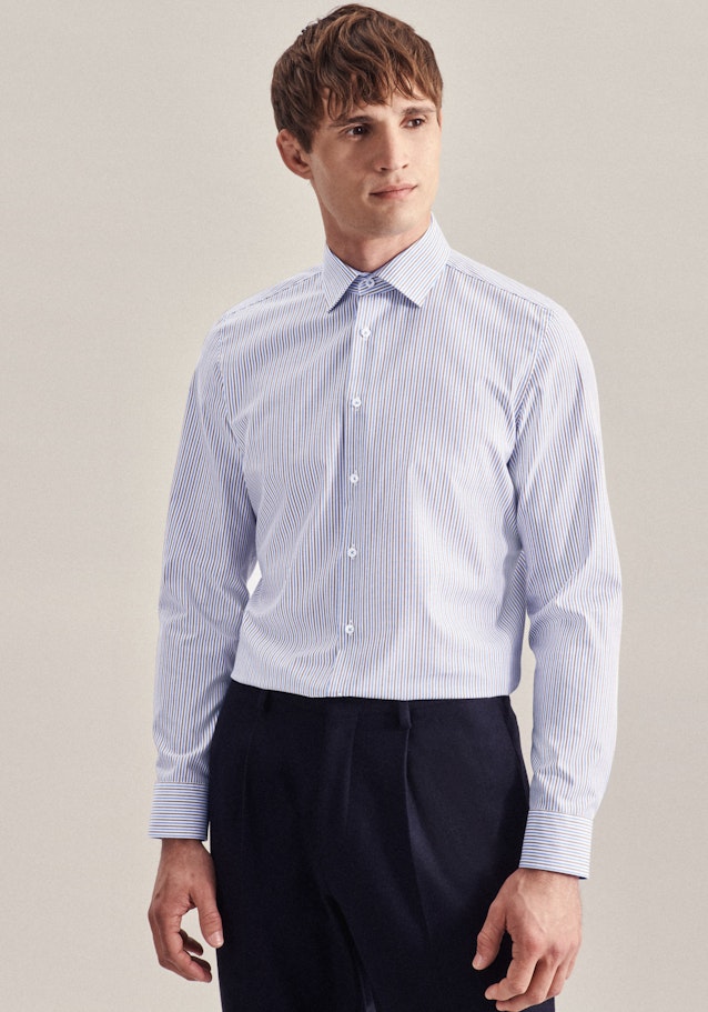 Non-iron Poplin Business Shirt in Slim with Kent-Collar in Brown | Seidensticker Onlineshop