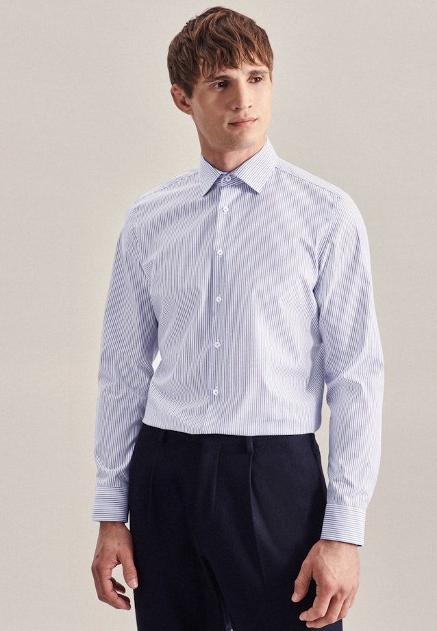 Non-iron Poplin Business Shirt in Slim with Kent-Collar in Brown | Seidensticker Onlineshop