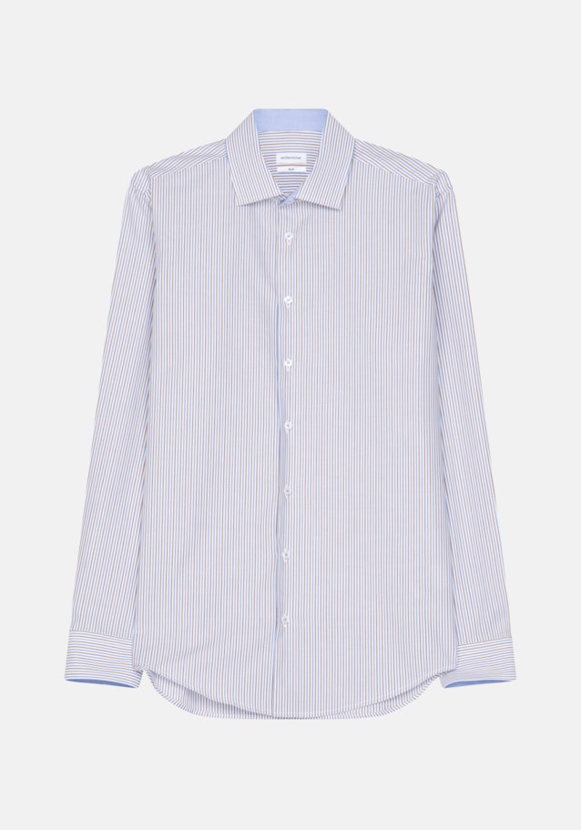 Non-iron Poplin Business Shirt in Slim with Kent-Collar in Brown |  Seidensticker Onlineshop