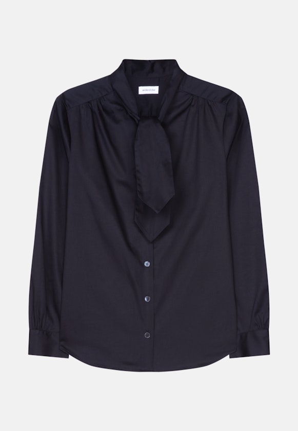 Long sleeve Satin Tie-Neck Blouse in Black |  Seidensticker Onlineshop