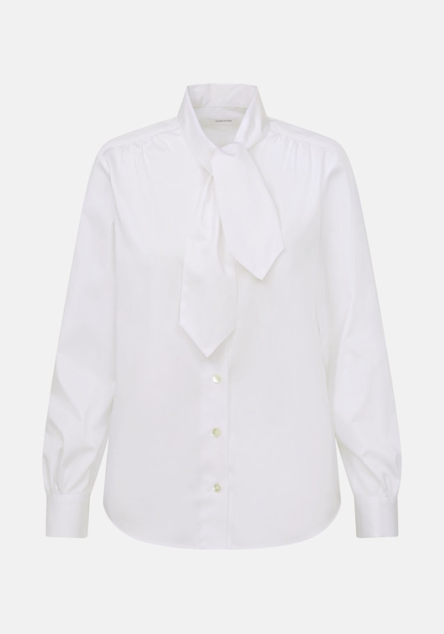 Long sleeve Satin Tie-Neck Blouse in White |  Seidensticker Onlineshop