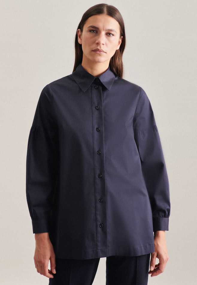 Long sleeve Poplin Shirt Blouse in Dark Blue | Seidensticker online shop