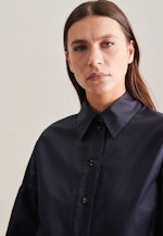 Long sleeve Poplin Shirt Blouse in Dark Blue |  Seidensticker Onlineshop