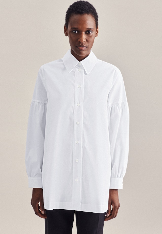 Long sleeve Poplin Shirt Blouse in White | Seidensticker Onlineshop