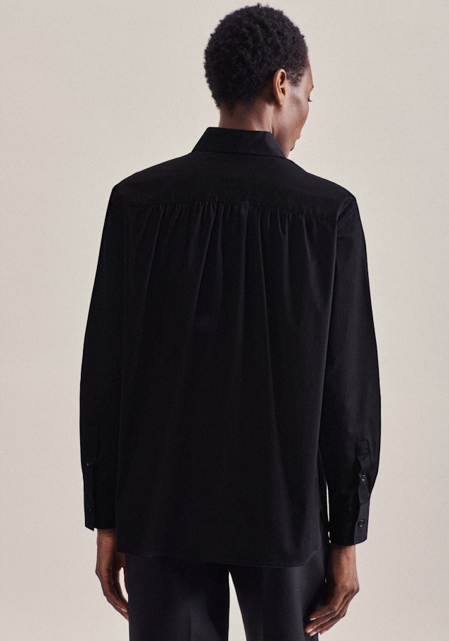 Lange mouwen Popeline Shirtblouse in Zwart |  Seidensticker Onlineshop