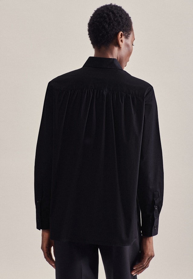 Lange mouwen Popeline Shirtblouse in Zwart | Seidensticker Onlineshop