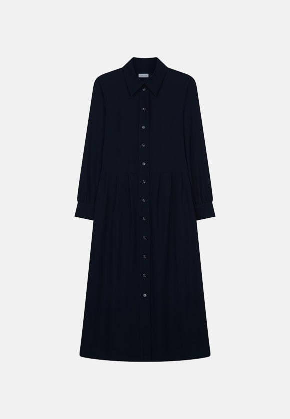 Krepp Midi Kleid in Dunkelblau |  Seidensticker Onlineshop
