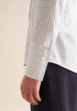 Goblet collar blouse with stretch slim fit in White |  Seidensticker Onlineshop