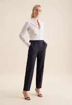 Goblet collar blouse with stretch slim fit in White |  Seidensticker Onlineshop