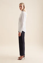 Goblet collar blouse with stretch slim fit in White |  Seidensticker Onlineshop