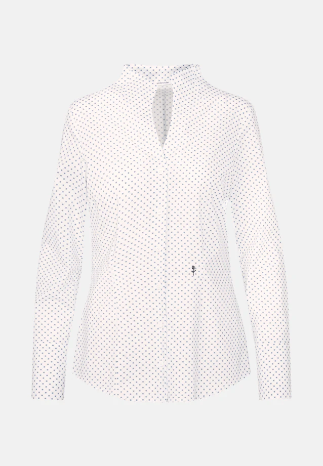 Goblet collar blouse with stretch slim fit in White |  Seidensticker Onlineshop