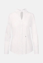 Goblet collar blouse with stretch slim fit in White |  Seidensticker Onlineshop