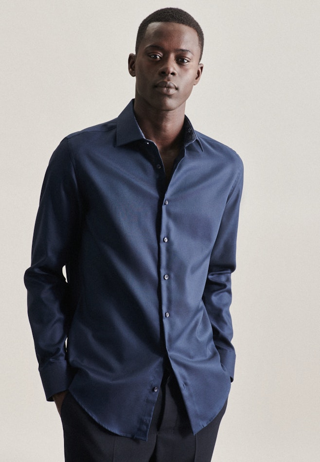 Slim Business shirt Uni in Dark Blue | Seidensticker online shop