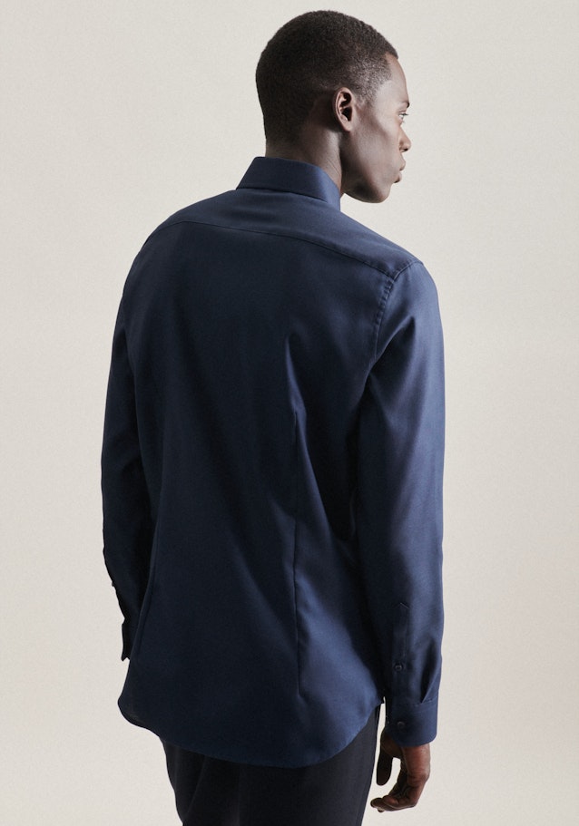 Non-iron Structure Business Shirt in Slim with Kent-Collar in Dark Blue | Seidensticker Onlineshop