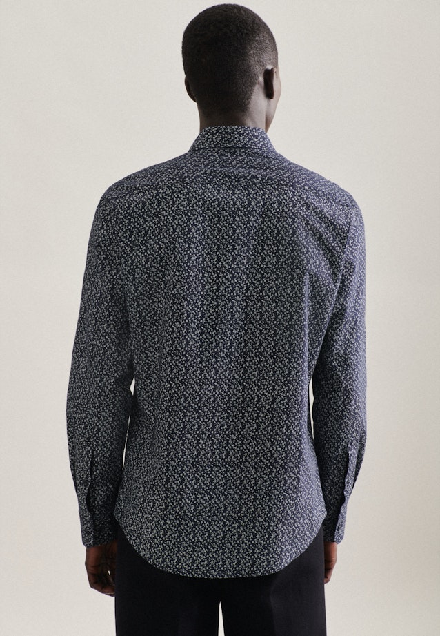 Regular Casual Hemd Druck in Dunkelblau |  Seidensticker Onlineshop