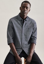 Regular Casual Hemd Druck in Dunkelblau |  Seidensticker Onlineshop