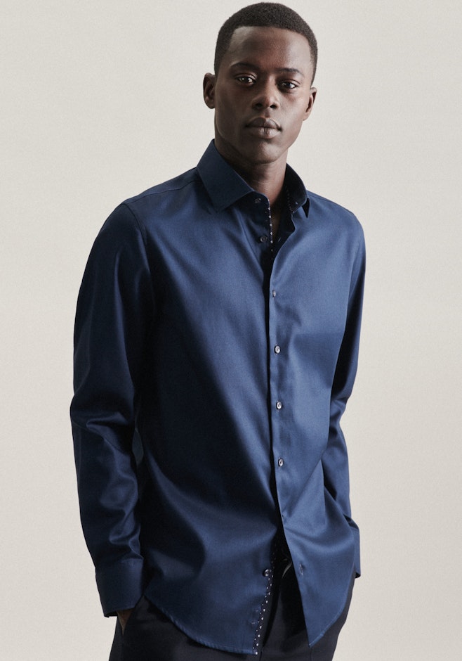Slim Business Hemd Uni in Dunkelblau | Seidensticker Onlineshop