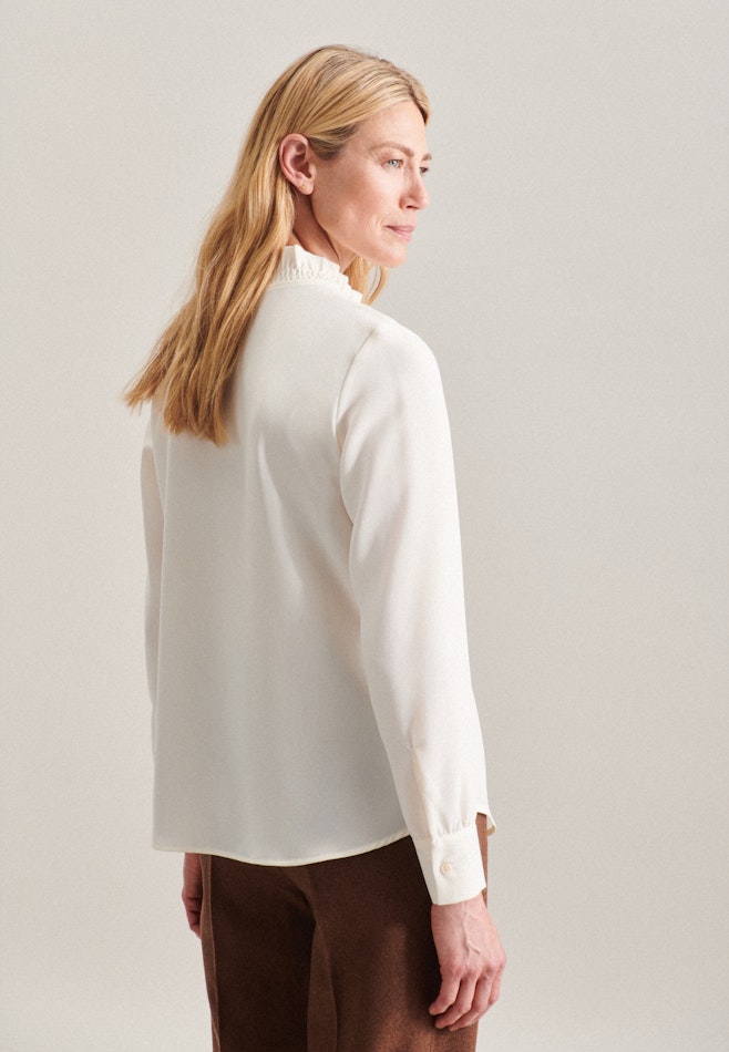 Long sleeve Crepe Stand-Up Blouse in Ecru | Seidensticker Onlineshop