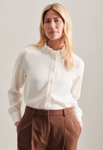 Blouse à col montant En crêpe in Ecru |  Seidensticker Onlineshop