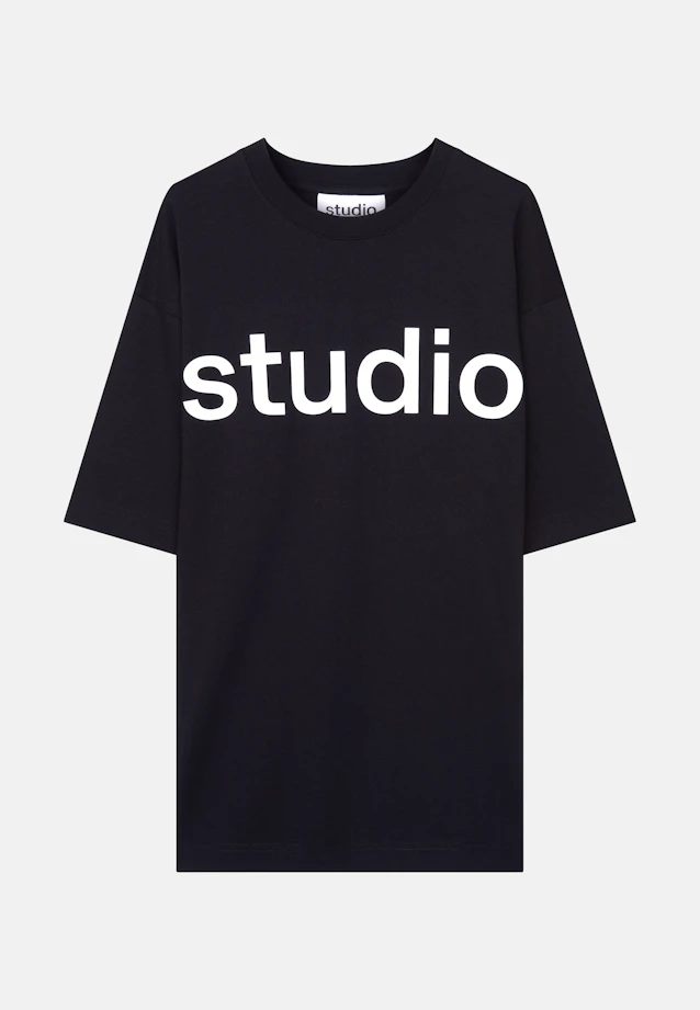 Oversized T-Shirt mit Studio Logo in Schwarz |  Seidensticker Onlineshop