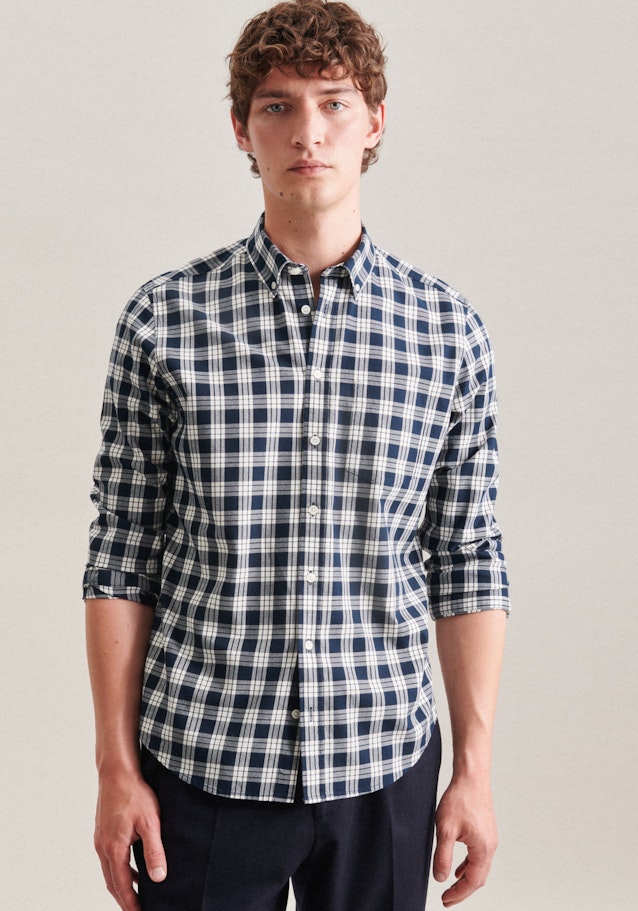 Regular Casual Hemd Karo in Dunkelblau | Seidensticker Onlineshop