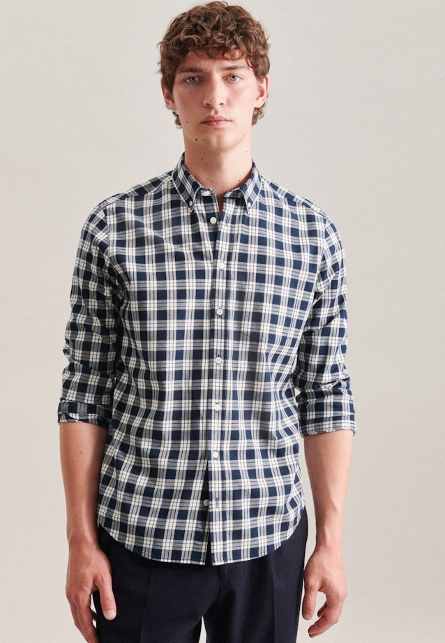 Regular Casual shirt Check in Dark Blue |  Seidensticker Onlineshop