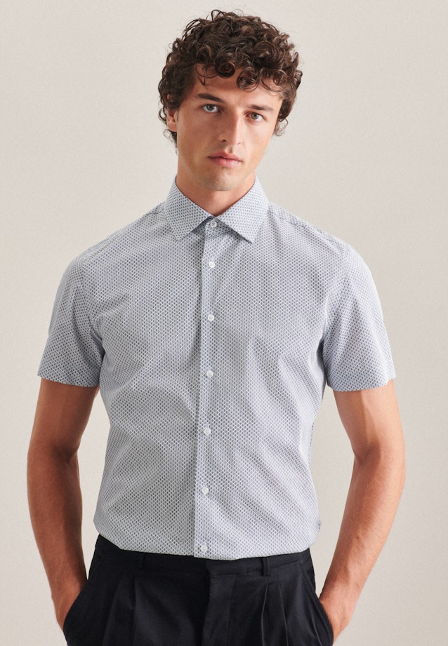 Slim Business Hemd Druck in Hellblau |  Seidensticker Onlineshop