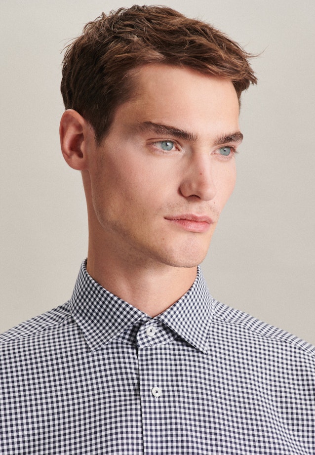 Regular Business Hemd Karo in Dunkelblau |  Seidensticker Onlineshop