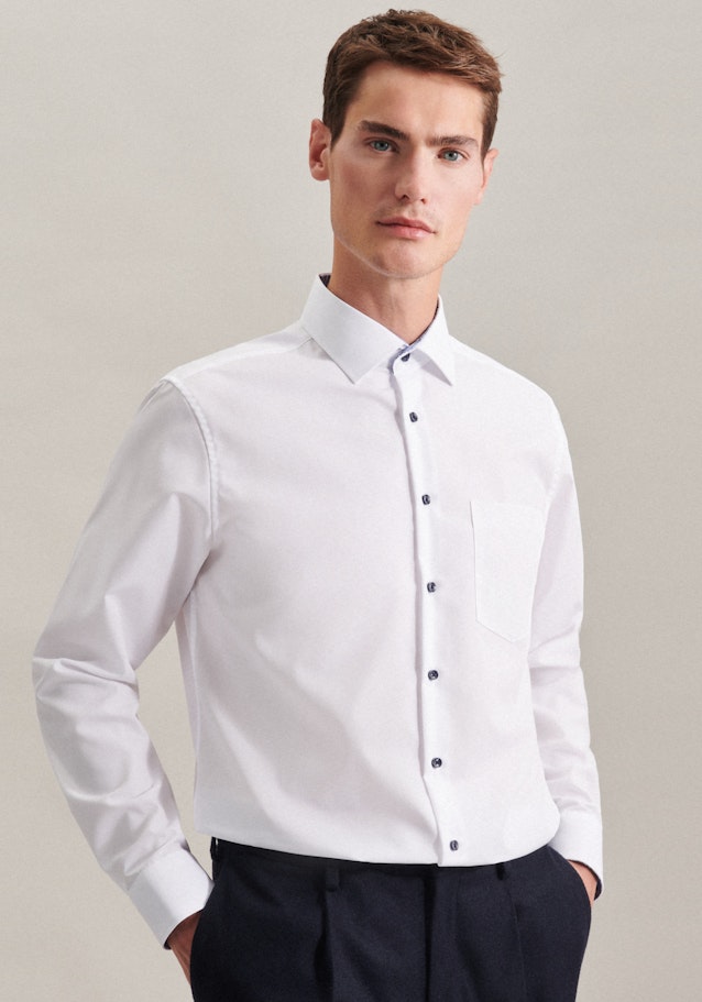 Non-iron Structure Business Shirt in Regular with Kent-Collar in White |  Seidensticker Onlineshop