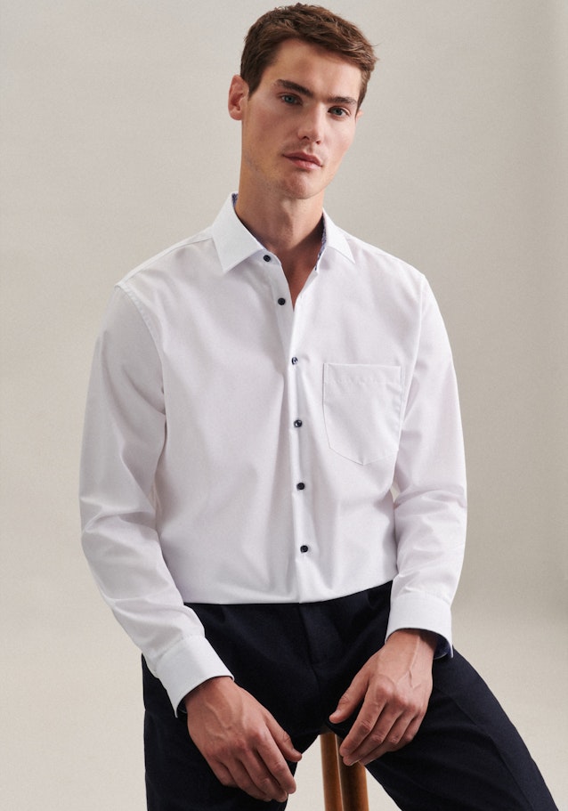 Non-iron Structure Business Shirt in Regular with Kent-Collar in White |  Seidensticker Onlineshop