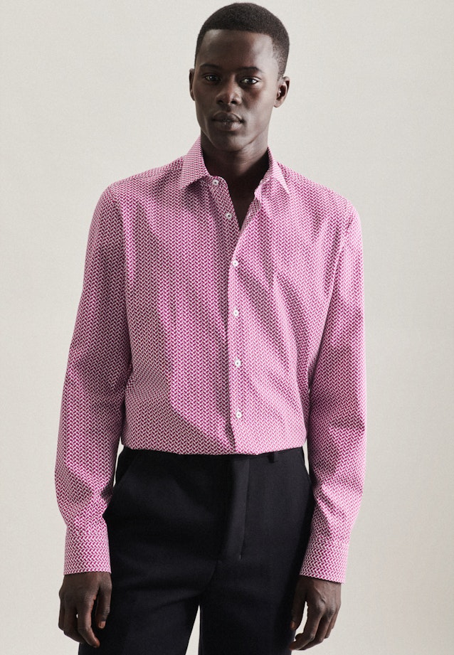 Popeline Business Hemd in Shaped mit Kentkragen in Rosa/Pink |  Seidensticker Onlineshop